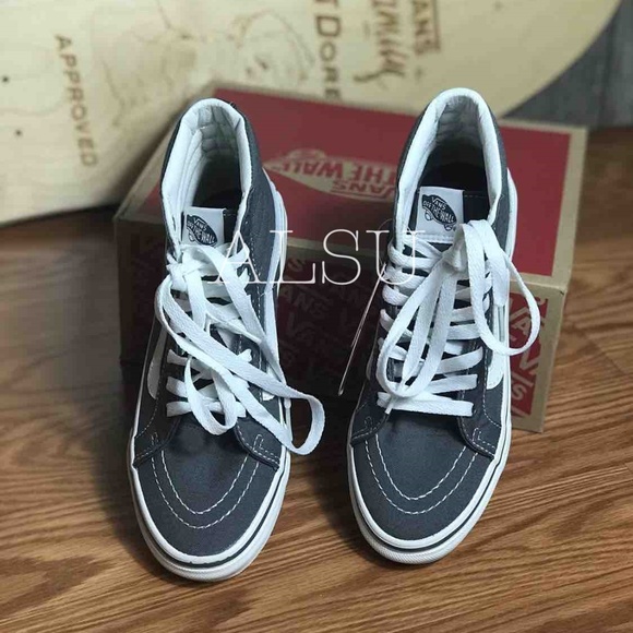 NWT VANS SK8-HI Slim Castlerock Blanc Grey Kid’s - Picture 7 of 8